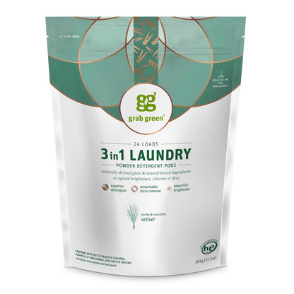 3-in-1 Laundry Detergent Pods, 24 Count, Vetiver