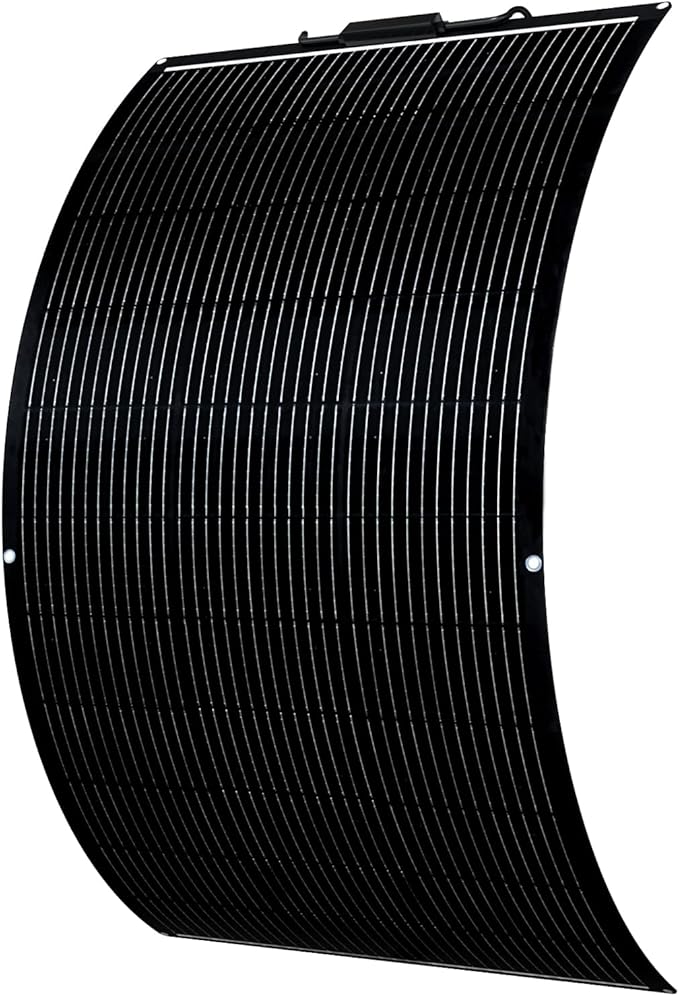 Flexible Solar Panel 150W Fiberglass Monocrystalline Lightweight Module for Off-Grid RV Boat Van Cabin Uneven Surfaces 12V Battery Charge (150W Solar Panel)