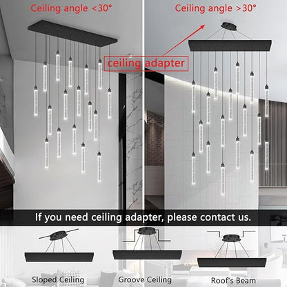 Rectangular Chandeliers 17-Lights Long Light