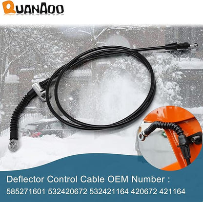 Deflector Control Cable 585271601 for Husqvarna Poulan Snow Thrower fits Husqvarna ST 230E, ST 261E, ST 268EP, ST 276EPT, ST 324P, ST 327T, 924 HV, 1650 EXL, 11524 E Snow Blowers