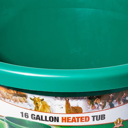Farm Innovators 4 Pack Heated Water Bucket, 200W Heating Power - 16 Gallon Plastic Bucket with Replaceable Heating Element for Livestock Watering & Feeding