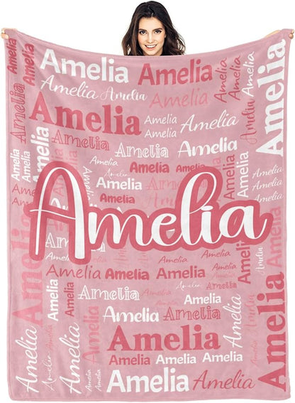 Dr.TOUGH Personalized Blanket for Adult Kids with Name Customized Blankets Personalized Throw Blanket for Christmas Birthday Gifts