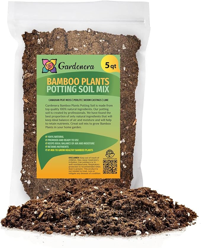 GARDENERA Premium Bamboo Potting Soil Mix - (10 Quart Bag)
