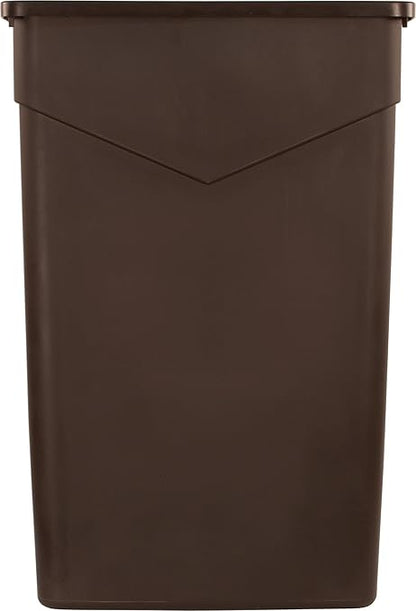 Carlisle FoodService Products 34202369 TrimLine Rectangle Waste Container Trash Can Only, 23 Gallon, Dark Brown
