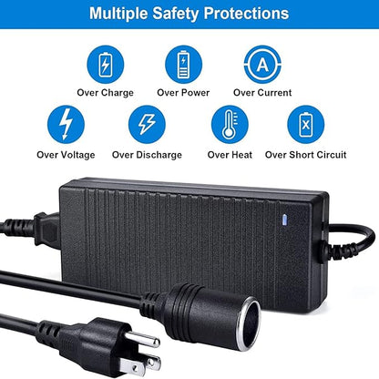 AC to DC Converter, 100V ~ 240V to 12V 10A 120W, Car Cigarette Lighter Socket AC/DC Power Supply Adapter Transformer for Tire Inflator, Car Refrigerator, Car Vacuum Cleaner, and Other Car Devices
