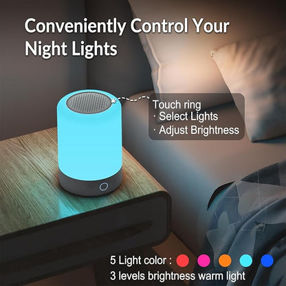 Portable White Noise Machine with Night Light-20 Non-Looping Sleep Sounds, Higher Battery, 5 Color Night Light, Timer & Memory Function for Baby Nursery, Office, Travel