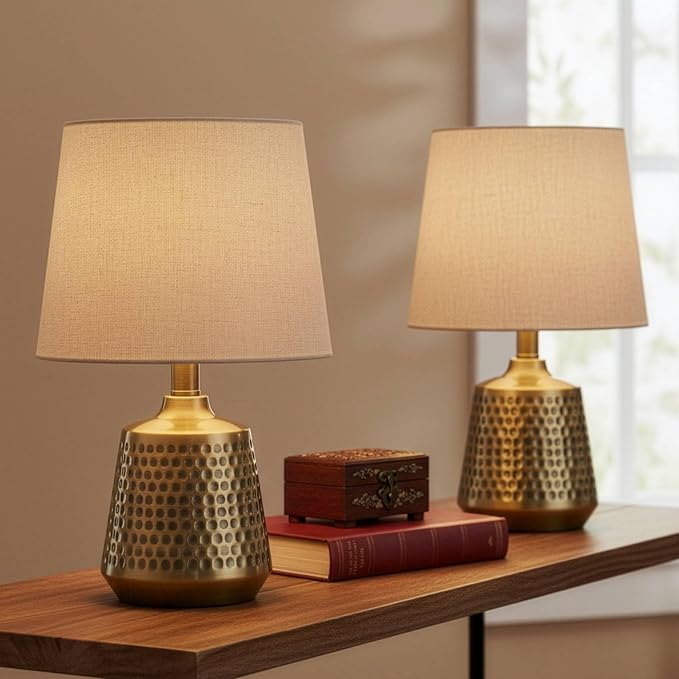 360 Lighting Argus 16 1/4" High Small Modern Accent Table Lamp Gold Textured