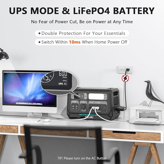ALLWEI LiFePO4 Solar Generator 2400W with 2x 200W Solar Panels & B200 PRO Expansion Battery, 4096Wh Portable Power Station, Fast Charge in 1.5H, UPS Battery Backup for RV Camping Home Off-Grid