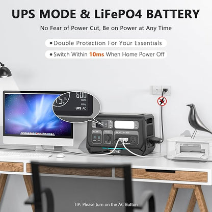 ALLWEI LiFePO4 Solar Generator 2400W with 2x 200W Solar Panels & B200 PRO Expansion Battery, 4096Wh Portable Power Station, Fast Charge in 1.5H, UPS Battery Backup for RV Camping Home Off-Grid