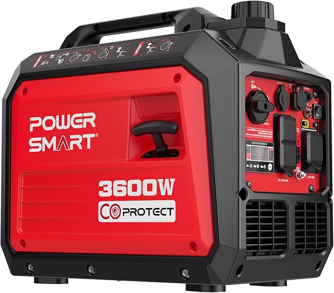 PowerSmart 3600-Watt Portable Inverter Generator with CO Protect, Quiet, 30 amp for RV-Ready