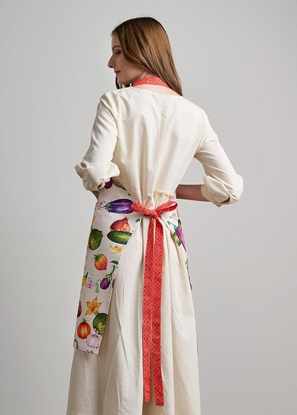 Maison d' Hermine 100% Cotton Apron for women with Pocket Kitchen Chef Apron for Men Cooking Easter Decorations