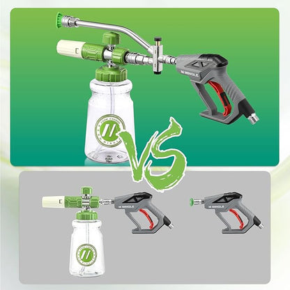 M MINGLE Foam Cannon for Pressure Washer with Dual-Connector Tool - Dual Lance Pressure Washer Wand for Adjustable Soap Cannon - M22 and 1/4" Quick Connect - 3600 PSI