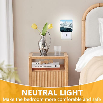 Bear Mountains Night Light, Plug-into Wild Animals Forest Nightlight White LED
