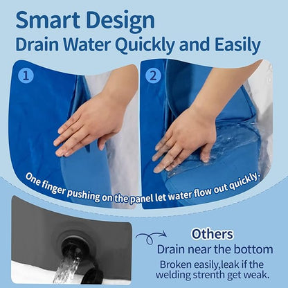 Alvantor Pet Swimming Pool - Foldable, Portable Dog Bathing Tub and Kiddie Pool - Indoor/Outdoor Fun - 63"x12" - Patent Pending