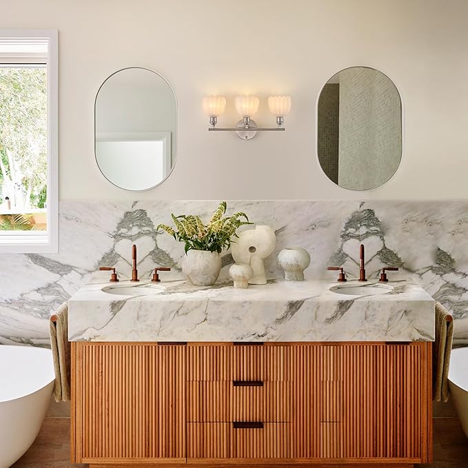 Bathroom Light Fixtures, 3-Light Vanity Wall Light Over Mirror