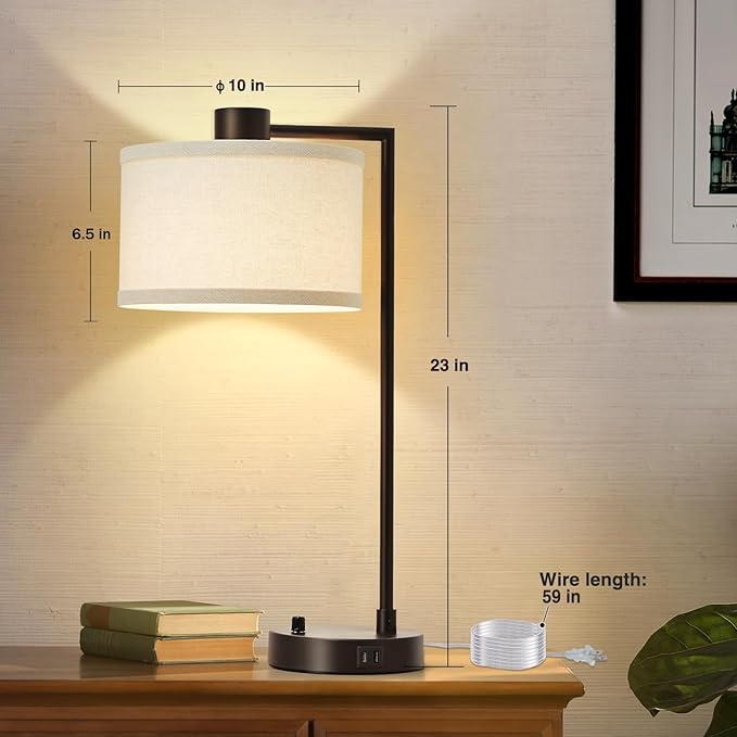Luvkczc Table Lamp for Bedroom Set of 2