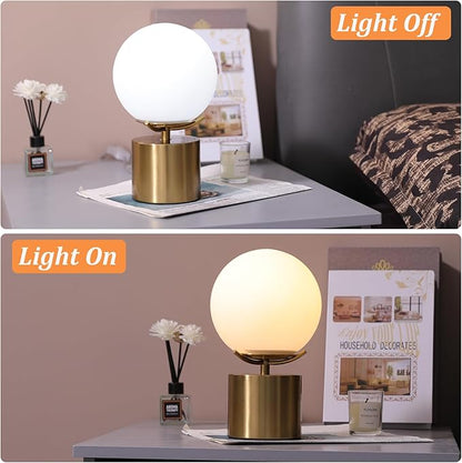 Gold Globe Table Lamp, Mid Century Modern Desk Lamp