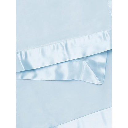Little Giraffe Baby Blanket - Velvet Soft Blanket with Satin Trim - Baby Stroller Blanket - Newborn Baby Essentials & Baby Gifts - 29x35" - Blue