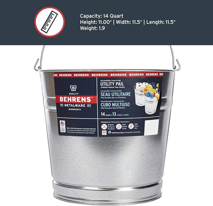 Behrens Galvanized Steel Utility Pail 14-Quart