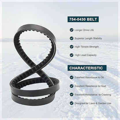 954-0430 754-0430 Snow Brower Auger Drive Belt Two-Stage Snow Blowers 3/8"x35" for MTD Troy Bilt Cub Cadet 754-0430 954-0430 754-0430A 754-0430B 954-0430B 954-0431 Oregon 75-158 265-811