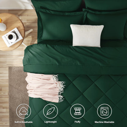 California King Comforter Set Emerald Green