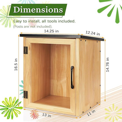 Outdoor Library Outdoor Book Box Storage Small Wooden Cabinet Little Literature Box for Neighborhoods Community and Schools Sharing Books, Flyers, Newspapers, Food and Art (A)