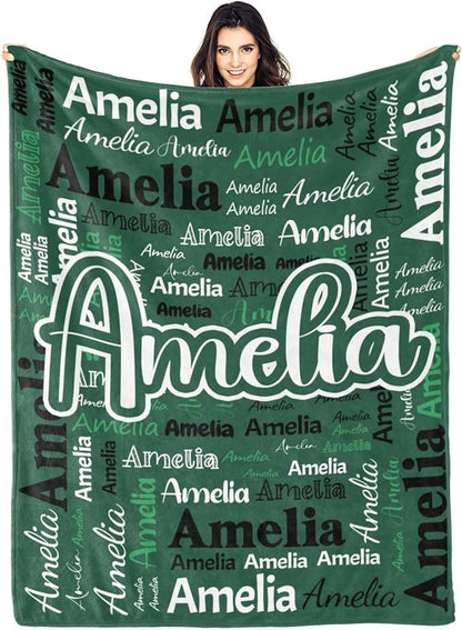 Dr.TOUGH Personalized Blanket for Adult Kids with Name Customized Blankets Personalized Throw Blanket for Christmas Birthday Gifts