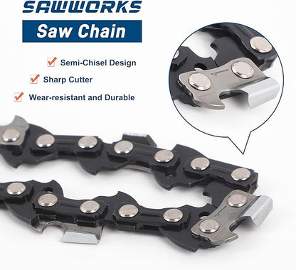 3-Pack 18 Inch Chainsaw Chain, 3/8" LP Pitch .050" Gauge 61 Drive Links Fits 63PM3-61 Stihl MS211, MS211C, 3636-005-0061 and More