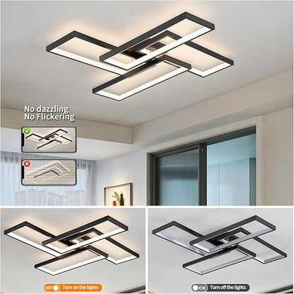 Modern LED Ceiling Lights for Bedroom 26" Dimmable Square Ceiling Lights for