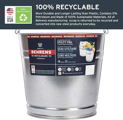 Behrens Galvanized Steel Utility Pail 14-Quart