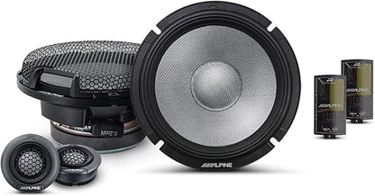 Alpine R2-S65C High-Resolution 2-Way Speaker Set / 6.5" with RKFR65 3-Piece Foam Fast Ring Speaker Enhancement
