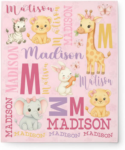 Personalized Baby Blanket for Boys Girls, Ship Next Day, Custom Name Blanket with Name, Printed in USA, Personalized Gifts for Baby Shower Birthday Christmas, Soft Blankets for Newborn Kids Adult