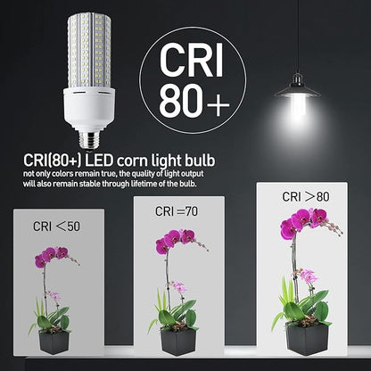 2 Pack LED Corn Light 600W Equivalent LED Corn Bulb 7500 Lumen 60W Large Area