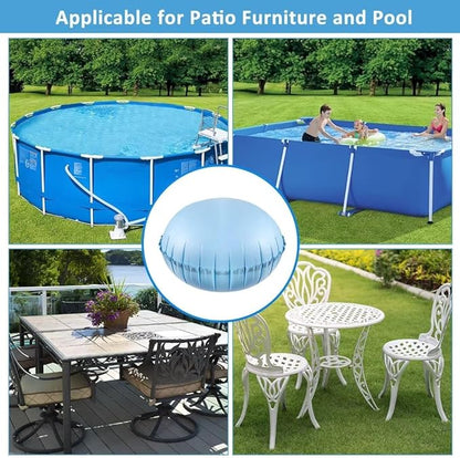 2pcs Pool Pillows for Above Ground Pools, 4ft Dia Heavy Duty Swimming Pool Air Pillow 0.4mm Thick Pool Closing Winter Kit Pool Cover Float Balloon with String Repair Tape for Winterizing Ice Equalizer