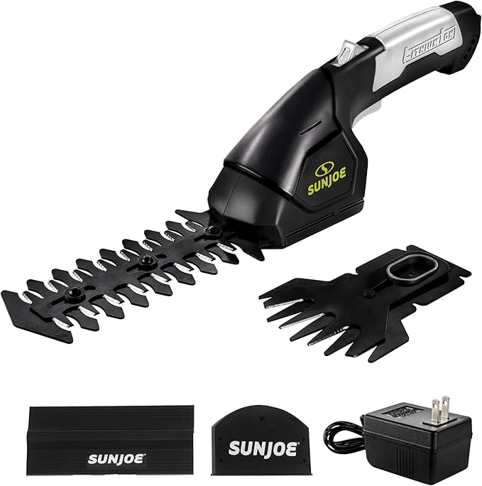 Sun Joe HJ604C 7.2-Volt Cordless Grass Shears and Trimmer, Charger and Battery Included