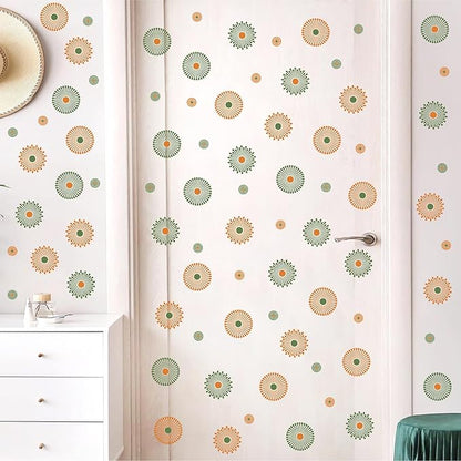 Boho Sun Wall Stickers Small Sunshine Wall Stickers Vintage Sun Wall Decals Peel and Stick Suns Pattern Stickers Cute Bohemian Sun Decals for Kids Room Nursery Bedroom Playroom Decor