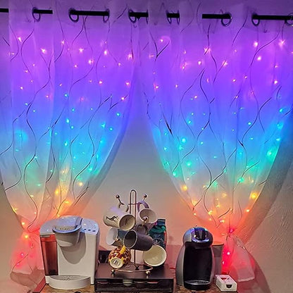 Honche 300Led Cuttable Curtain String Lights 10x10ft