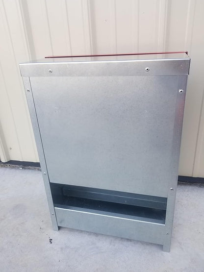 DUNCAN'S FAMILY FARM STORE Duncans Poultry 50 LB Double Sided Chicken Feeder. The Fat Boy Hold up to 50 LBS of Feed. Made in The USA and Comes Fully Assembled!