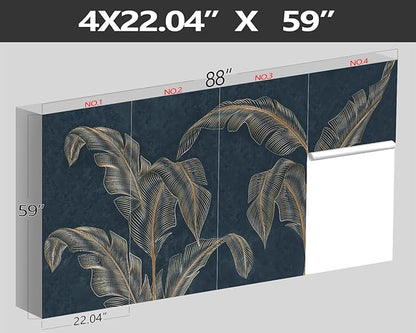 XMPMBM-Modernity Simple Abstraction Banana Leaf Fabric Wallpaper Dark Leaf Living Room Bedroom Bathroom Wall Mural-W 88" X H 59"（36 Square Foot）