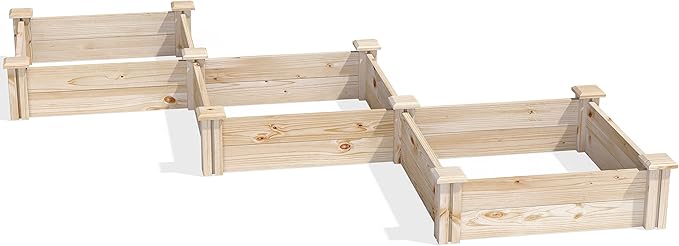 Greenes Fence Original Pine Raised Garden Bed, Diagonal Shape, 6' x 6' x 7" - Made in USA with American Pine
