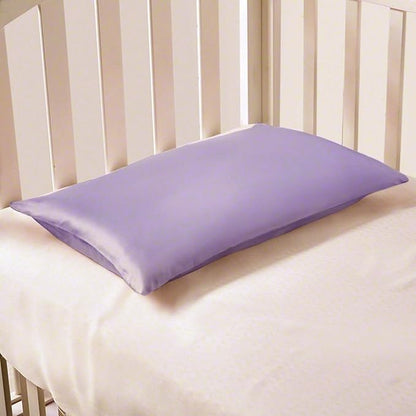 Organic Silk Baby Pillowcase with Zipper, Small 10"x13" Pillow Cover for Boys & Girls, Ideal for Bed & Travel, Soft for Kids Hair & Skin, Hypoallergenic Pillowcases for Toddlers (Mauve Plum+Pillow)