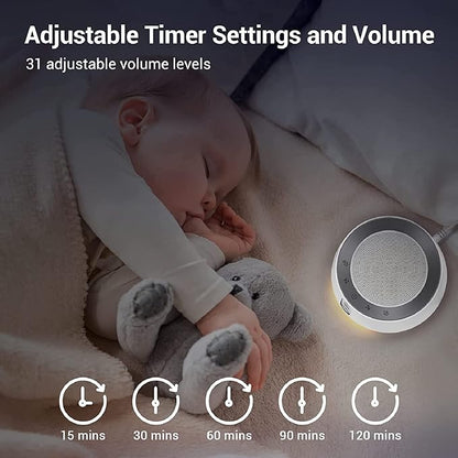 BGOVERSS White Noise Sound Machine with 20 Soothing Sounds, 10 Colors Night Light Sleep Machines Home Office Travel, 5 Timers and Memory Feature Sound Machine for Nursery Baby Kids Adults (Black)