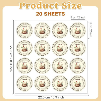 320 Pcs Egg Carton Labels, 2 Inch Round Farm Fresh Lain on Sticker PET Adhesive Egg Packaging Sticker for Box Container Carton Farm Supplies
