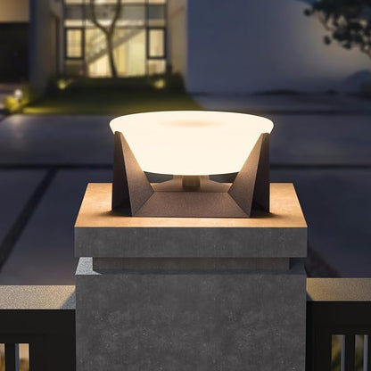 Outdoor Post Light, 10.9" Pillar Post Lights Hard Wired Modern Fence Deck Posts