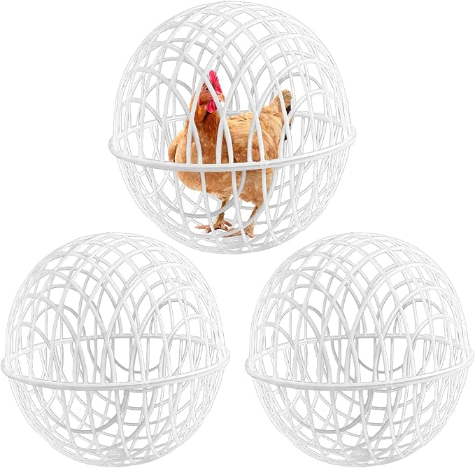 3 Pieces Ball-Shaped Movable Chicken Coop Farm Courtyard Outdoor Rolling Pigeon Bunny Duck Hutch Safety Balls Cage Preventing Dog Bites Trampled by Horse