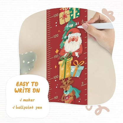Personalized Name Child Height Wall Chart, Baby Height Growth Chart Wall, Height Chart for Wall Room Wall Decor（Santa Claus Gifts）