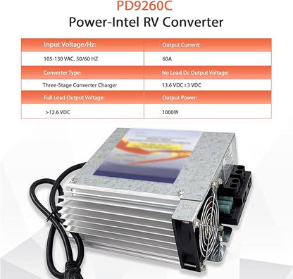 PD9260 RV Power Converter, 12v 60Amp PD9260C,PD9260CV 9200 Series Converter/Charger with Charge Wizard, for RV Camper Caravans