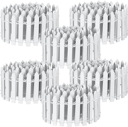Kigley 6 Pcs 40 Inch Fairy Fence Wood Miniature Garden Picket Fence Decorations for DIY Plant Pot House Home Dollhouse Outdoor Diorama Project(White)