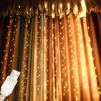 Honche 300Led Fairy Curtain String Lights 10x10ft