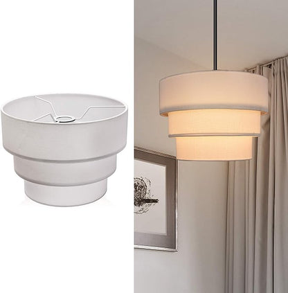 EDISLIVE 3-tier Drum Linen Lamp Shade